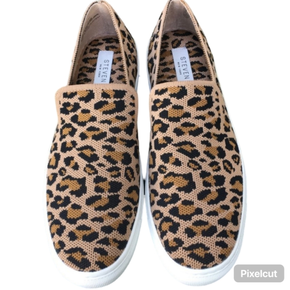 Steven by Steve Madden Kelsea Leopard Print Slip-On Sneakers Size 8.5 - Picture 2 of 10